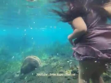 Underwater swimming !! Menyelam ke dasar sungai bak putri duyung ????‍♂️